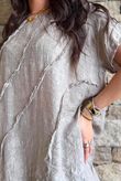 Lalli Damask Asymmetric Panel Top Mocha